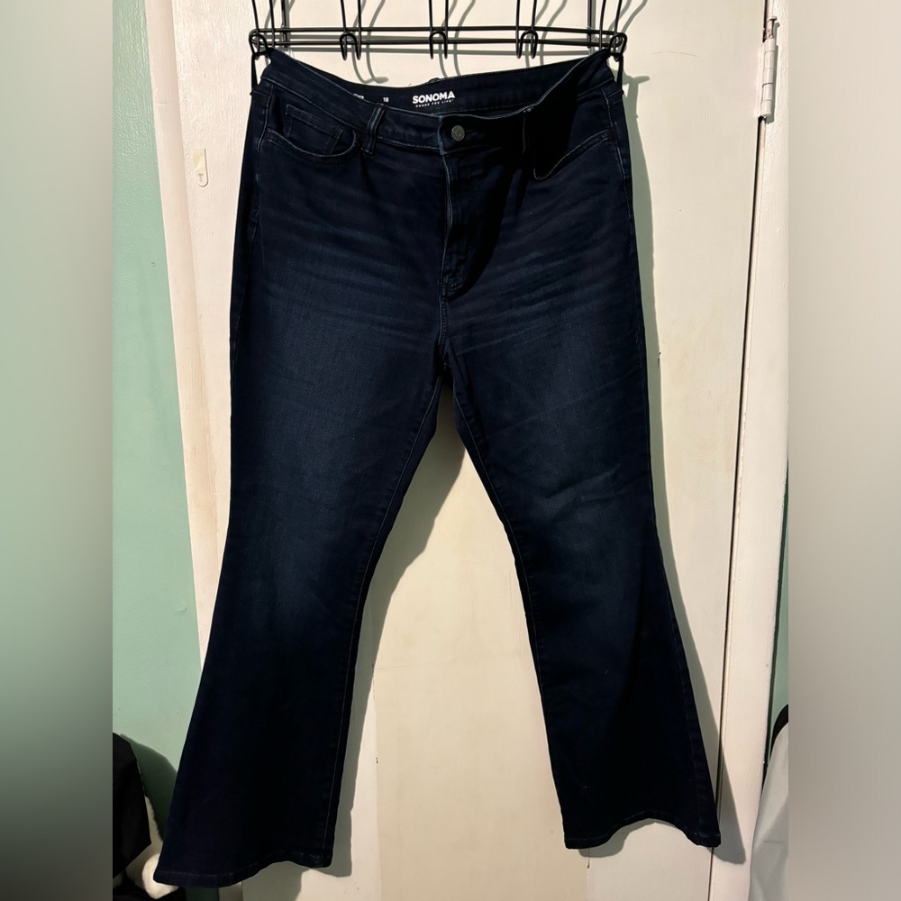 Dark wash flare jeans